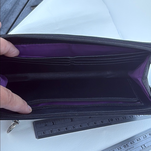 Coach Black on Black Signature Logo Canvas Wristlet Wallet Clutch GUC - Picture 12 of 16